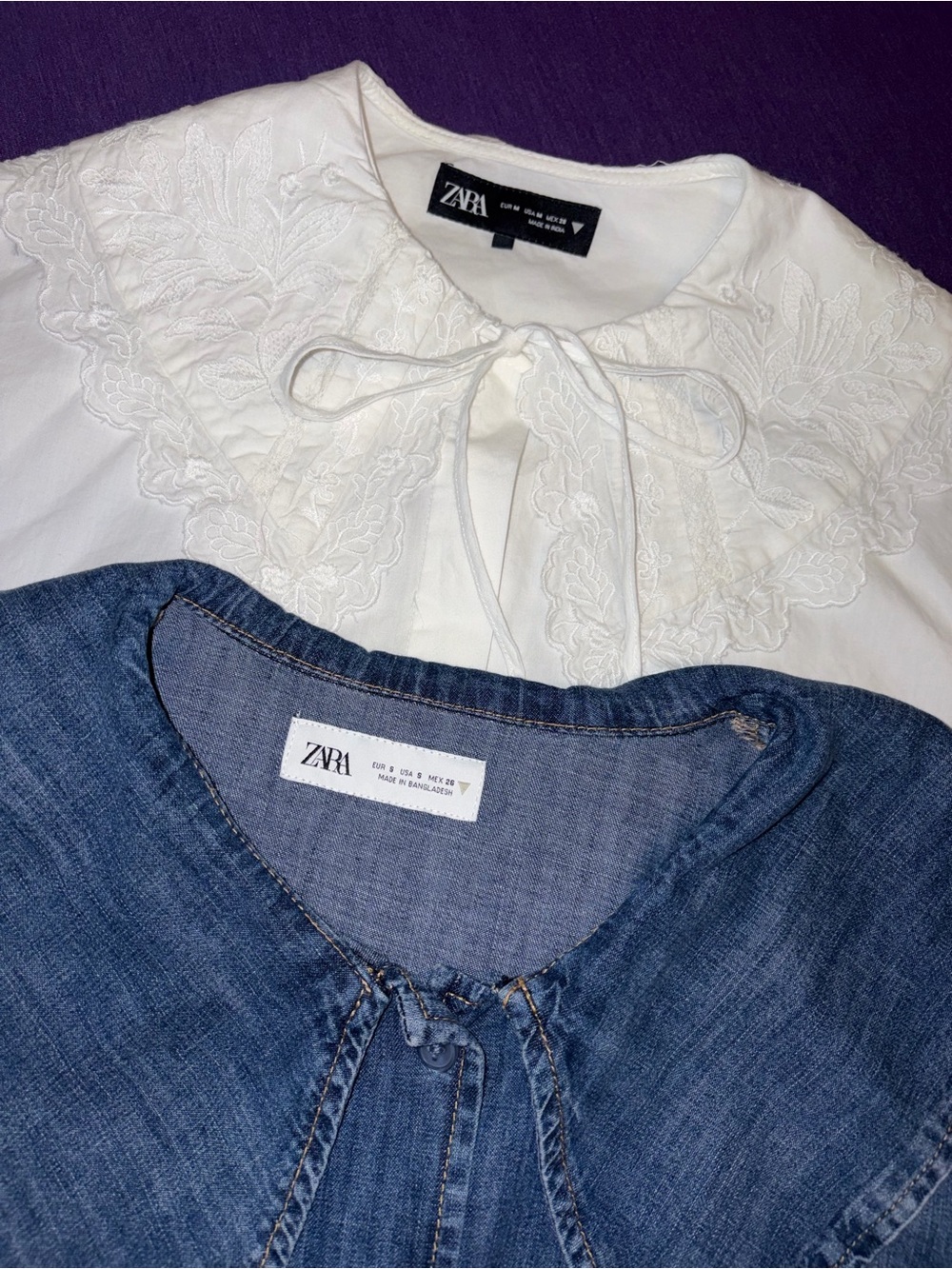 2 Zara Button Up Top’s with Peter Pan Collars- Basically New! - Picture 2 of 8